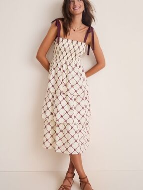 Francesca's Collections | Dresses | Zoey Tie Shoulder Midi Dress Xl |  Poshmark